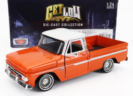 Motor-max Chevrolet C-10 Fleetside Pick-up Custom 1966 1:24 Oranžová s bielou