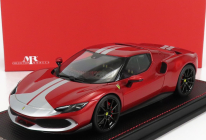 Mr-models Ferrari 296 Gtb Hybrid 830hp V6 Assetto Fiorano 2021 - Con Vetrina - S vitrínou 1:18 Rosso Imola - Red Met