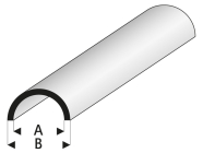 Raboesch profil ASA rúrka polkruhová 1,5x3x1000mm