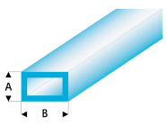 Raboesch profil ASA rúrka štvorcová transparentná modrá 2x4x330mm (5)