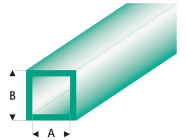 Raboesch profil ASA rúrka štvorcová transparentná zelená 3x4x330mm (5)