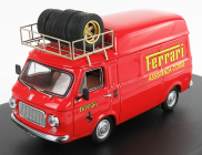 Rio-models Fiat 238 Van Tetto Alto Con Portapacchi Assistenza Corse Ferrari 1970 - Vysoká strecha s nosičom 1:43 červená