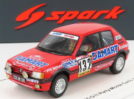 Spark-model Peugeot 205 1.6 Gti N 132 Rally Montecarlo 1986 Francois Delecour - Anne Chantal Pauwels 1:43 Červená