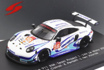 Spark-model Porsche 911 991-2 Rsr 4.0l Team Project 1 N 56 24h Le Mans 2020 M.cairoli - E.perfetti - L.ten Voorde 1:87 biela svetlomodrá