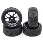 Spec T CS Wheel Offset 3 Black w/Tire 4ks pre 1/10 Road