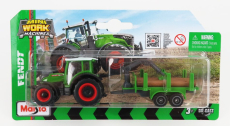 Maisto Fendt 209 Vario Tractor With Trailer 2022 1:64 zelená