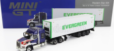 Truescale Western star 49x Truck Trasporto Container 40' Evergreen 1990 1:64 Modrá biela