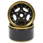 1.9 Beadlock hliník CNC 5 Spoke Carbon Gold Titanium, 2ks