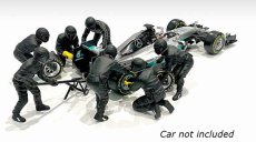 Americké diorámy Figúrky F1 Set 2 2020 - Dioráma Pit-stop Set 7 X Meccanici - Mechanics - With Decals 1:18 Black Green