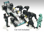 Americké diorámy Figúrky F1 Set 2 2022 - Dioráma Pit-stop Set 7 X Meccanici - Mechanics - With Decals 1:43 Black Green