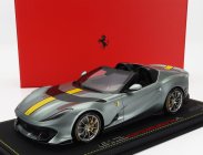 Bbr-models Ferrari 812 Competizione A Spider 2022 - Con Vetrina - S vitrínou 1:18 Grigio Coburn - Grey Met Yellow