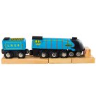 Bigjigs Rail Drevená replika lokomotívy Mallard + 3 koľaje