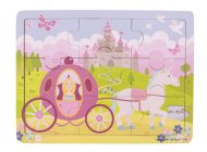 Bigjigs Toys Drevené puzzle Princezná s kočom