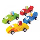 Bigjigs Toys Farebné drevené pretekárske auto 1ks