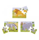 Bigjigs Toys Puzzle 3v1 safari zvieratá