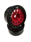 Crawler Metal ALU Beadlock 1.9 Red-Black - 1 pár