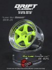 Disky kolies DS Racing Drift Element 5 Spoke, stred FLU Lime, chrómový ráfik, 2 ks