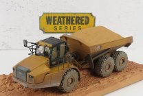 Dm-models Caterpillar Cat745 Cassone Ribaltabile Cava 3-assi - Zvetraný kĺbový nákladný automobil 1:50 žltá čierna