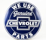 Edicola Príslušenstvo Kovová okrúhla doska - Chevrolet originálne diely 1:1 modrá biela