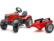 FALK – Šliapací traktor Massey Ferguson S8740 s vlečkou