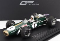 Gp-replika Brabham F1 Bt24 Repco N 1 2nd Mexico Gp (s figúrkou pilota) 1967 Jack Brabham - Con Vetrina - s vitrínou 1:18 Green Gold