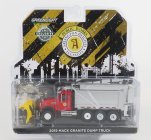 Greenlight Mack Granite Dump Truck Cassone Ribaltabile 4-assi 2019 - Spazzaneve - Snehový pluh 1:64 Red Silver