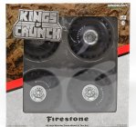 Greenlight príslušenstvo Sada 4x kolies Firestone Monster Truck - Sada 4 Ruote 1:18 Silver Black