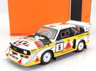 Ixo-models Audi Quattro S1 E2 Team Audi Sport N 6 Rally 1000 Lakes 1985 Hannu Mikkola - Arne Hertz 1:18 Bielo-žltá