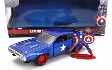 Jada Plymouth Gtx s postavičkou Kapitána Ameriky 1972 1:32 Modrá červená biela