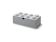 LEGO stolný box 8 so zásuvkou sivý