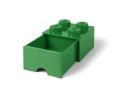 LEGO úložný box so zásuvkou 250x250x180mm – tmavozelený