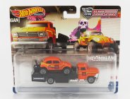 Mattel hot wheels Volkswagen Horizon Truck s Baja Beetle 1955 1:64 oranžová čierna