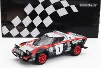 Minichamps Lancia Stratos Hf Pirelli (nočná verzia) N 1 Winner Rally Dynavit Saarland 1978 Walter Rohrl - Christian Geistdorfer 1:18 červená čierna biela