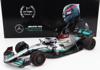 Minichamps Mercedes gp F1 W13e Team Mercedes-amg Petronas F1 N 63 (prvé víťazstvo v F1) Víťaz Brazilian Gp 2022 George Russel 1:18 Strieborno-zelená