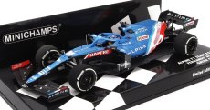 Minichamps Renault F1 A521 Renault E-tech 20b Team Alpine N 14 3. GP Kataru 2021 Fernando Alonso 1:43 Modrá červená biela