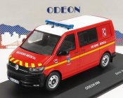 Odeon Volkswagen T6 Minibus Sapeurs Pompiers Sdis 06 Secours Medical 2015 1:43 červená biela