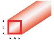 Raboesch profil ASA rúrka štvorcová transparentná červená 3x4x330mm (5)