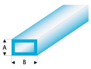 Raboesch profil ASA rúrka štvorcová transparentná modrá 2x4x330mm (5)