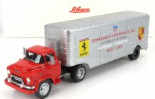 Schuco GMC Truck Car Transporter Team John Edgard Enterprises Inc. Los Angeles California Ferrari - Porsche Race Cars 1950 1:43 Red Silver