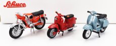 Schuco Simson Set 3x Schwalbe Kr51/1 1968 + Zundapp Ks50 Super Sport 1950 - Piaggio Vespa 150 Px 1:43 Rôzne