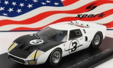 Spark-model Ford usa Gt40 Mkiv 7.0l V8 N 3 12h Sebring 1966 W.hansgen - M.donohue 1:43 Biela Čierna