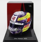 Spark-model prilby Bell F1 Casco Prilba Alfa Romeo C43 Team Stake N 24 Sezóna 2023 Guanyu Zhou 1:5 Yellow Bordeaux