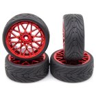 Spec T LS Wheel Offset 3 Red w/Tire 4ks pre 1/10 Road