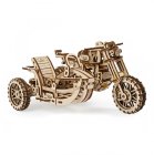 Ugears 3D drevené mechanické puzzle UGR-10 Motorka (scrambler) s vozíkom