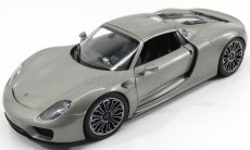 Welly Porsche 918 Spider Hard-top Closed 2015 1:18 Grey Met