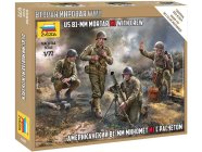 Zvezda figúrky US 81 mm Mortat w/crew (Snap Fit) (1:72)