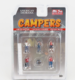 Americká dioráma Figúrky Set Camper Campeggio - Camping Set Caravan 1:64 Rôzne