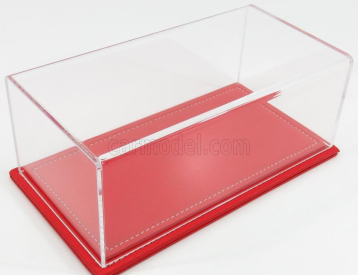 Atlantic Vetrina display box Maranello Base In Pelle Rossa - Leather Base Red - Lungh.lenght Cm 23 X Largh.width Cm 12 X Alt.height Cm 8.5 (altezza Interna 7.7 Cm ) 1:24 Plastic Display