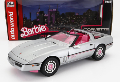 Autoworld Chevrolet Corvette Spider Open 1986 - Barbie 1:18 strieborno-ružová