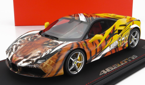 Bbr-models Ferrari 458 Gtb Ipe Tiger 2021 - Con Vetrina - S vitrínou 1:18 žltá oranžová čierna